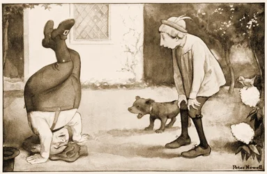 "El viejo Padre William de pie sobre su cabeza", ilustración para Las aventuras de Alicia en el país de las maravillas de Lewis Carroll, 1901